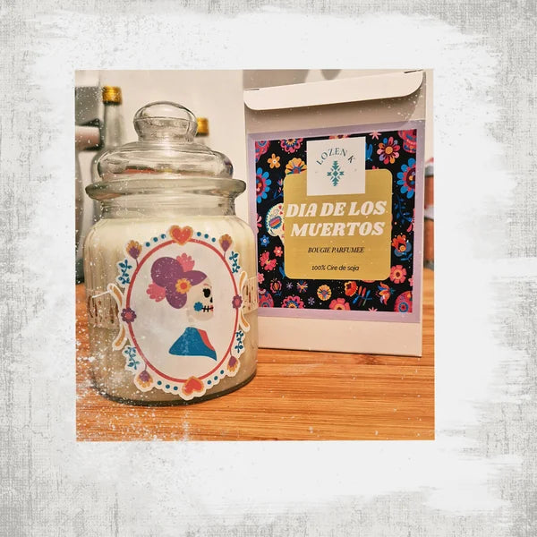 Mémoire Éclatante – Bougie parfumée Dia de los Muertos