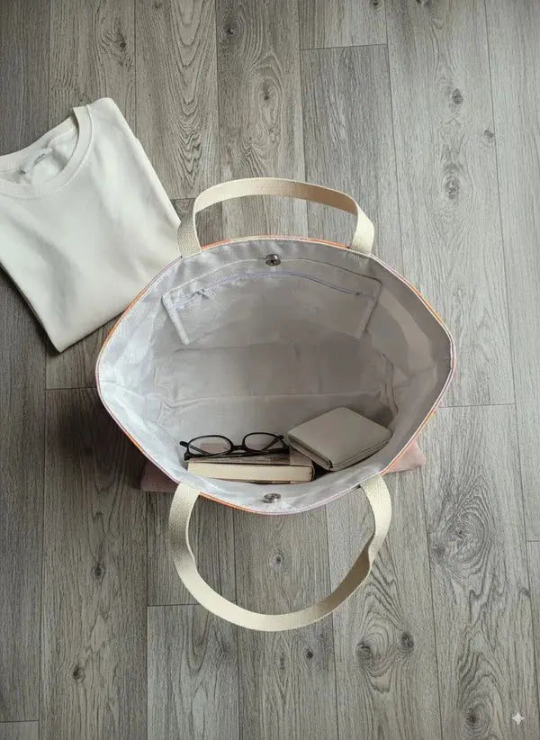 Patchwork Rosé – Tote Bag Vintage cousu main Lozen-k
