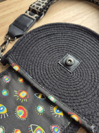 Sac en corde noire bohème – Sac bandoulière rond | Collection Éphémère Lozen-k