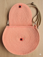 Sac en corde pêche pastel – Sac bohème chic fait main Lozen-k