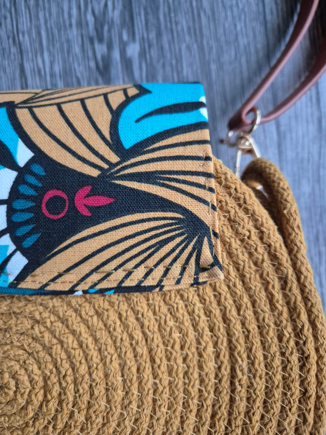 Sac en corde rond bohème wax | Sac bandoulière femme style bohème chic