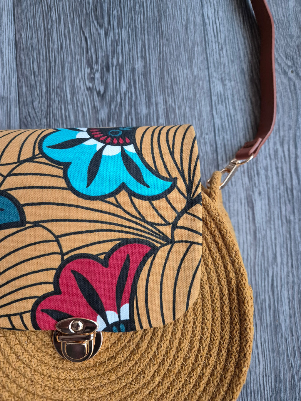 Sac en corde rond bohème wax | Sac bandoulière femme style bohème chic