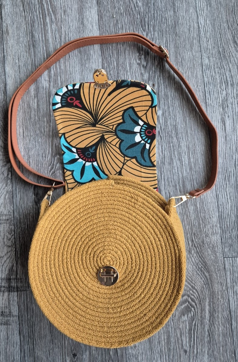 Sac en corde rond bohème wax | Sac bandoulière femme style bohème chic