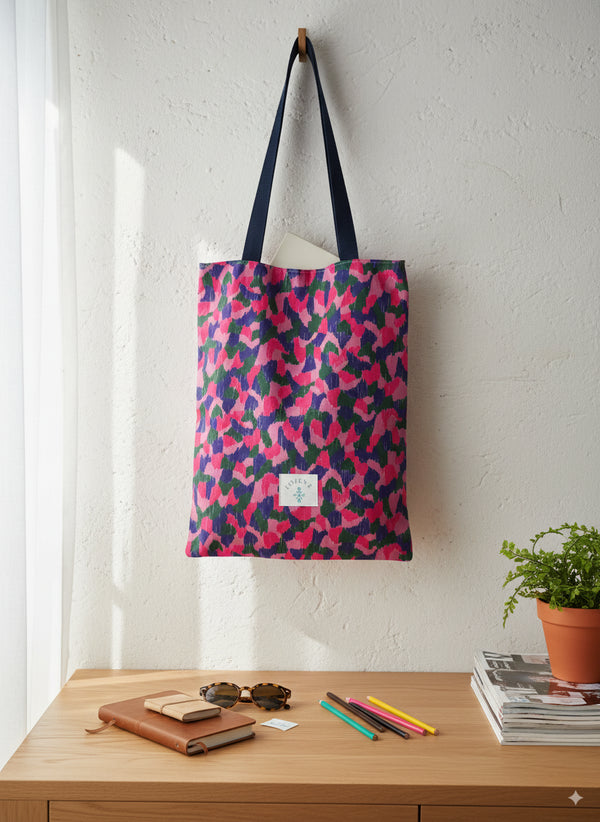 Tote Bag Arty Rosé – Poche zippée, cousu main
