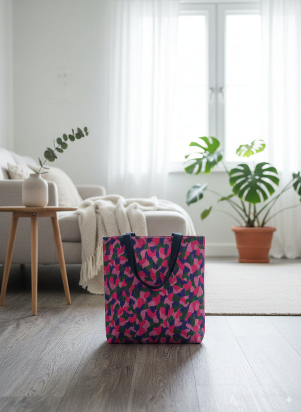 Tote Bag Arty Rosé – Poche zippée, cousu main