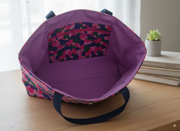 Tote Bag Arty Rosé – Poche zippée, cousu main